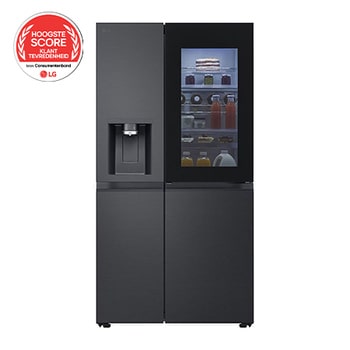 Voorkant van 628L Amerikaanse koelkast Zwart | Door In Door™ | InstaView™ | ThinQ™ - GSXE81EVBD